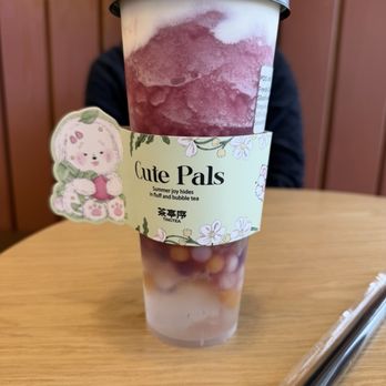 Ting Tea - Grape slush with little cute holder - Bubble Tea Near Me - Houston, Texas