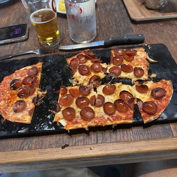 Finney's Crafthouse - Orange - Pepperoni pizza flatbread. Honey drizzle extra 2 bucks - New American Near Me - Orange, California Finney's Crafthouse - Orange - Pepperoni pizza flatbread. Honey drizzle extra 2 bucks - New American Near Me - Orange, California