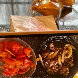 Pepper beef dinner for $18.99. The whole bowl is covered by most of the red pepper . Such a scam