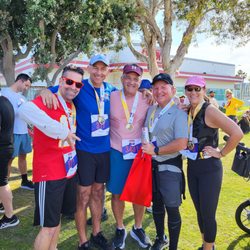 Redondo Beach Superbowl Sunday 10K/5K - M.H.S. reunion picture - 2023