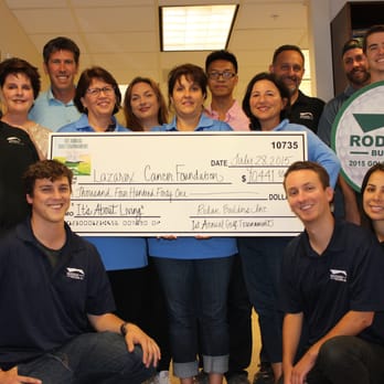 Lazarex Cancer Foundation - Rodan Builders, Burlingame CA, present Lazarex with $10,441 raised through their May 2015 golf tournament. - Community Service/Non-Profit Near Me - Danville, California Lazarex Cancer Foundation - Rodan Builders, Burlingame CA, present Lazarex with $10,441 raised through their May 2015 golf tournament. - Community Service/Non-Profit Near Me - Danville, California