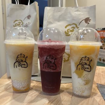 Heytea - Coconut Mango Boom, Crisp Grape Boom - Bubble Tea Near Me - Daly City, California
