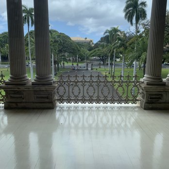 Iolani Palace - Views from the second floor.  Not allowed outside. - Museums Near Me - Honolulu, Hawaii
