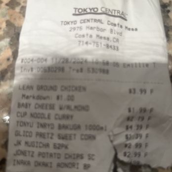 Tokyo Central - Costa Mesa - The " RECEIPT" - International Grocery Near Me - Costa Mesa, California Tokyo Central - Costa Mesa - The " RECEIPT" - International Grocery Near Me - Costa Mesa, California