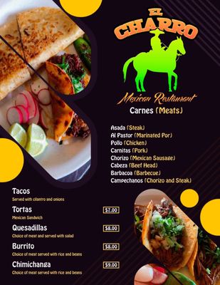 Menu photo 2 El Charro Mexican Store Harrisburg, PA