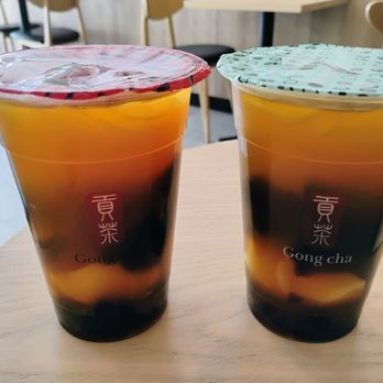 Gong Cha - Peach Green Tea with added 3J (tapioca, grass jelly and pudding). $6.88 plus $1.13 for the toppings (BOGO on UberEats). - Bubble Tea Near Me - Ottawa, Ontario Gong Cha - Peach Green Tea with added 3J (tapioca, grass jelly and pudding). $6.88 plus $1.13 for the toppings (BOGO on UberEats). - Bubble Tea Near Me - Ottawa, Ontario