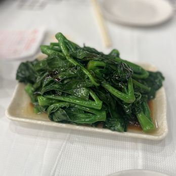 Asian Jewels Seafood Restaurant - Boiled Chinese Broccoli w. Shallot & Soy Sauce - Seafood Near Me - Flushing, New York