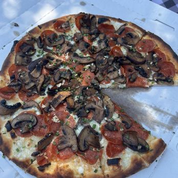 Coalfire Pizza - Pepperoni and mushroom - Pizza Near Me - Chicago, Illinois
