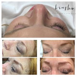 Brash Brow And Lash Bar - Hair stroke Brow Tattooing (Microblading) by Rene; Eyelash Extensions by Lindsey!