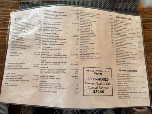 Menu photo 5 The Sunset Restaurant Malibu, CA