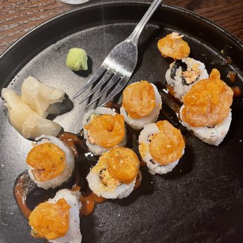 P.F. Chang's - Shrimp Tempura/California Roll served Smoked table-side.  $15 for this joke! Hardly any rice! Where are the ingredients? #FAIL - Asian Fusion Near Me - Rancho Mirage, California