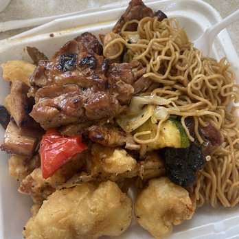 Ruby Thai Kitchen - Combo 2 with noodles, black pepper chicken and spicy bbq chicken - Thai Near Me - Roseville, California
