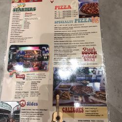 Don & Sue's Pizza - Menu (front and back) and the prettiest and tastiest salad I've ever had.