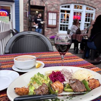 Istanbul Kebab House - Swordfish and steak Kebab combo and Turkish Red Lentil Soup - Turkish Near Me - Burlington, Vermont