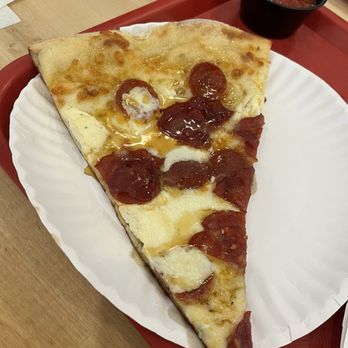 Trophy Pizza - Evendale - White Pizza With Hot Honey Slice - Pizza Near Me - Cincinnati, Ohio Trophy Pizza - Evendale - White Pizza With Hot Honey Slice - Pizza Near Me - Cincinnati, Ohio