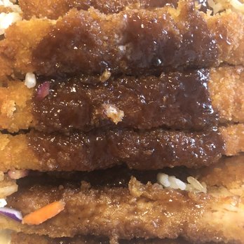 Teriyaki Tom's - Close up of pork katsu with sauce - Asian Fusion Near Me - Cedar Park, Texas Teriyaki Tom's - Close up of pork katsu with sauce - Asian Fusion Near Me - Cedar Park, Texas