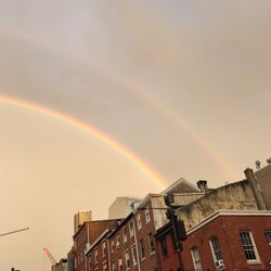 A Double Rainbow outside