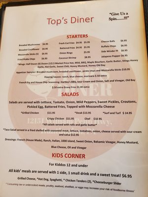 Menu photo 1 Top's Diner Huntingdon, PA Menu photo 1 Top's Diner Huntingdon, PA