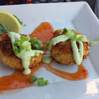 Adrift - Mmmm crab cakes with an avacado sauce on top - Seafood Near Me - Anacortes, Washington Adrift - Mmmm crab cakes with an avacado sauce on top - Seafood Near Me - Anacortes, Washington