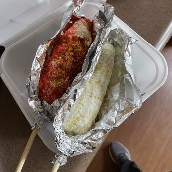 Manny's Shaved Ice N' Snacks - Elote (hot cheetos chili lime, plain w/ no chili powder) - Shaved Ice Near Me - West Columbia, South Carolina