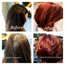 Follicles Hair Salon & Design Center - A cut and color transformation by Lindsay