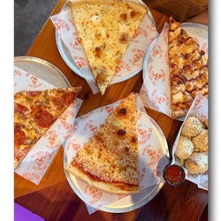 Fat Boys Pizza - BBQ Chicken Slice the Trinity Slice Cheese Slice Meats slice