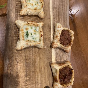 Aladdin Cafe - Esfiha (I think) , lamb and cheese - Mediterranean Near Me - San Diego, California Aladdin Cafe - Esfiha (I think) , lamb and cheese - Mediterranean Near Me - San Diego, California