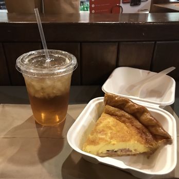 The Lost Bean - Black peach tea, ham and cheese quiche - Coffee & Tea Near Me - Tustin, California