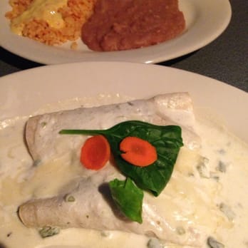 Maudie's North Lamar - Kimberly's favorite. Enchiladas stuffed with mushrooms, spinach, onion, tomatoes and covered in a poblano cream sauce. - Tex-Mex Near Me - Austin, Texas Maudie's North Lamar - Kimberly's favorite. Enchiladas stuffed with mushrooms, spinach, onion, tomatoes and covered in a poblano cream sauce. - Tex-Mex Near Me - Austin, Texas