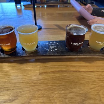 Tideland Brewing - Flight of delicious beers! - Breweries Near Me - North Charleston, South Carolina