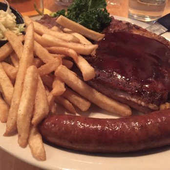 Moab Brewery - The combo with St Louis ribs, tri-tip, and Italian sausage with fries, plus also comes with a salad. - American Near Me - Moab, Utah Moab Brewery - The combo with St Louis ribs, tri-tip, and Italian sausage with fries, plus also comes with a salad. - American Near Me - Moab, Utah