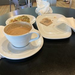 Blue Beagle Coffee - Sun dried tomato pesto frittata and cappuccino.