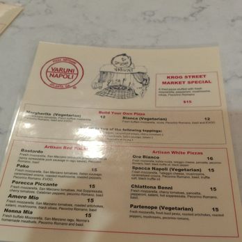 Varuni Napoli - Krog - Menu - Pizza Near Me - Atlanta, Georgia