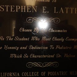 Kalispell Foot & Ankle Clinic - Dr. Stephen Latter recognized by his fellow Podiatric physicians, May 1991