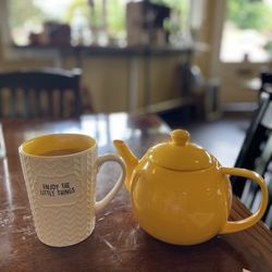 Teapot and cup.
