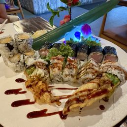Spicy Scallop Roll; Spider Roll, Yellowtail Scallion Roll