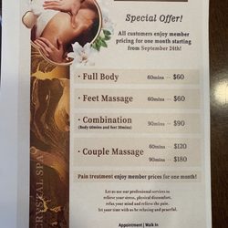 Crystal Spa - They also have a $10 gift card and a great holiday sale with a $45 foot massage.