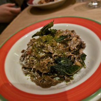 Vallata - Espresso Tagliatelle with lamb sugo, tomato, and mint. $29. Different and tasty though light at the same time. - Italian Near Me - New York, New York