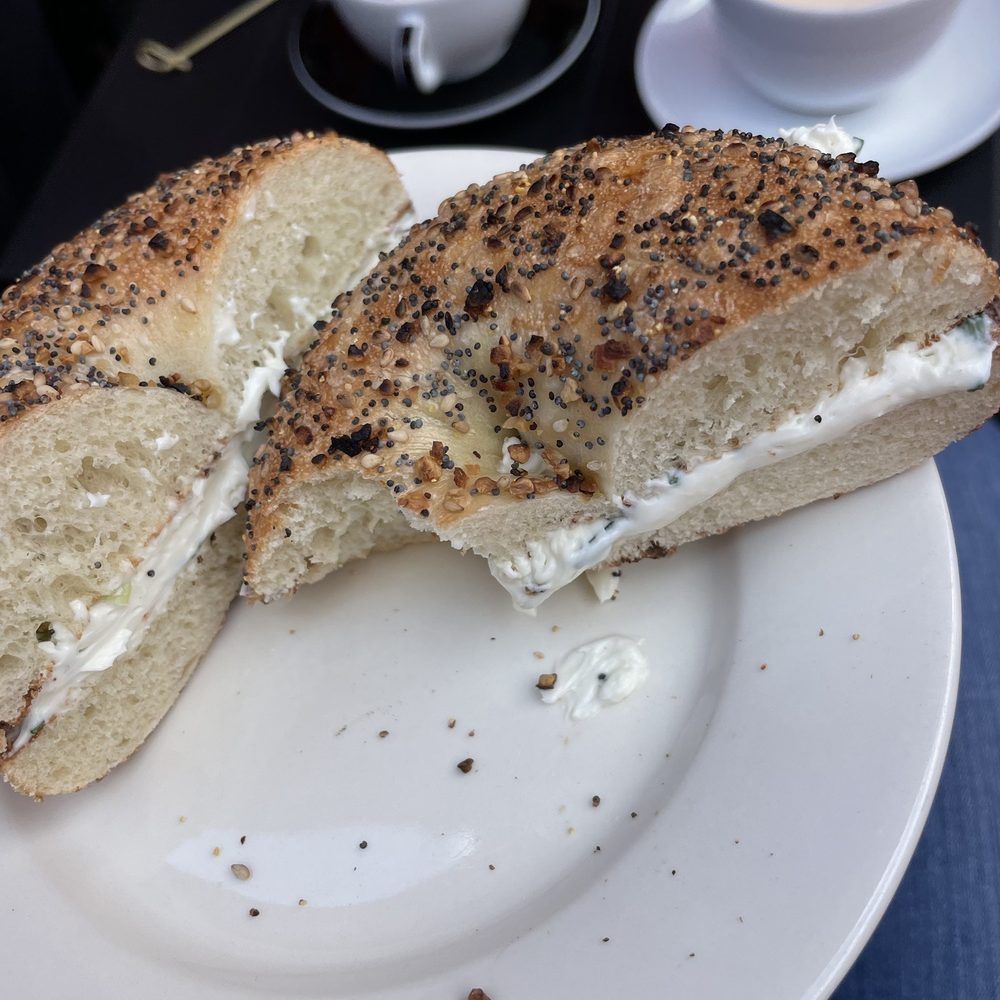Familiars Coffee & Tea - everything bagel with chive cream cheese - Coffee & Tea Near Me - Northampton, Massachusetts Familiars Coffee & Tea - everything bagel with chive cream cheese - Coffee & Tea Near Me - Northampton, Massachusetts