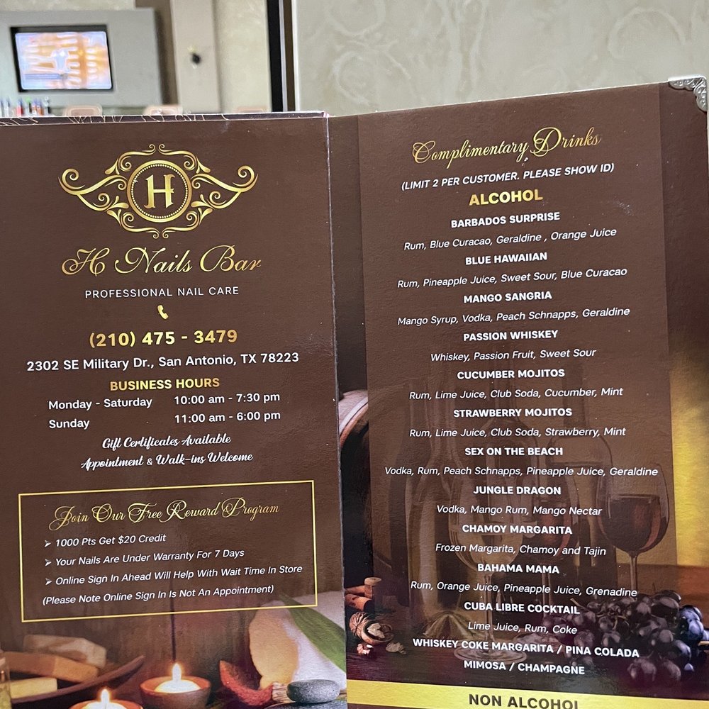 Drink menu