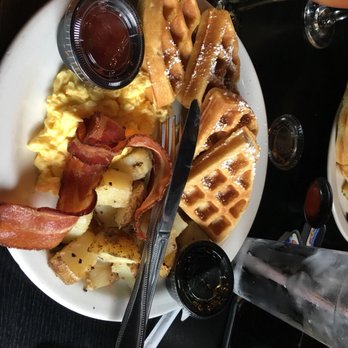 District 7 Grill - My friend enjoyed her waffle - Breakfast & Brunch Near Me - Houston, Texas