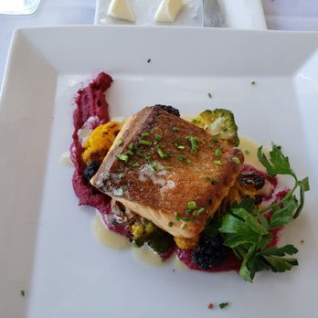 Bellamy's Restaurant - Salmon over beet puree - New American Near Me - Escondido, California