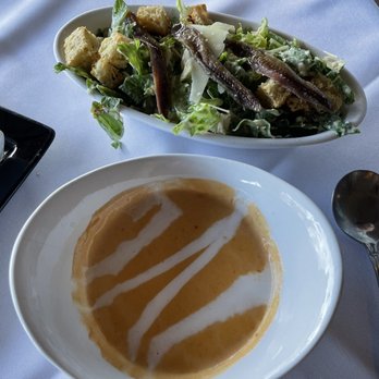 Hukilau Lanai - Lobster bisque and Caesar salad (add anchovies) - Seafood Near Me - Kapaa, Hawaii