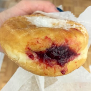 Orwashers - Red raspberry filled sugar donut - Bakeries Near Me - New York, New York Orwashers - Red raspberry filled sugar donut - Bakeries Near Me - New York, New York