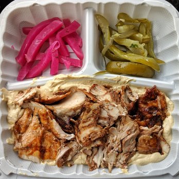 Ghadir Meat & Restaurant - Chicken shawarma on hummus - Seafood Near Me - Scarborough, Ontario