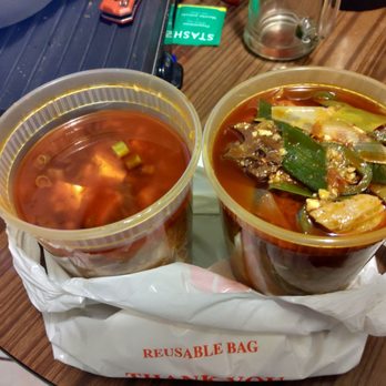 Spices 3 - Stinky mapo tofu on L, stink tofu w intestines casserole on R ($28) (very good) - Szechuan Near Me - Oakland, California