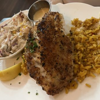 Owen's Fish Camp - Scamp baked with slaw and dirty rice - Seafood Near Me - Lakewood Ranch, Florida Owen's Fish Camp - Scamp baked with slaw and dirty rice - Seafood Near Me - Lakewood Ranch, Florida