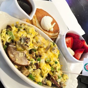 Silver Diner - I had the Country Scramblerrr #country_scrambler #pancakes #fruits #omelette #maplesyrup #coffee - Diners Near Me - Greenbelt, Maryland Silver Diner - I had the Country Scramblerrr #country_scrambler #pancakes #fruits #omelette #maplesyrup #coffee - Diners Near Me - Greenbelt, Maryland