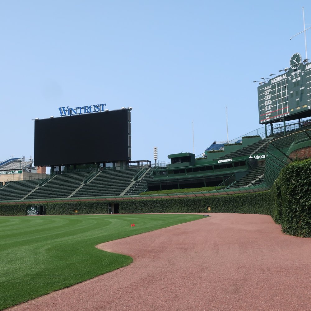 Wrigley Field Tours - The warning track is a lot wider than it looks on TV! - Tours Near Me - Chicago, Illinois Wrigley Field Tours - The warning track is a lot wider than it looks on TV! - Tours Near Me - Chicago, Illinois