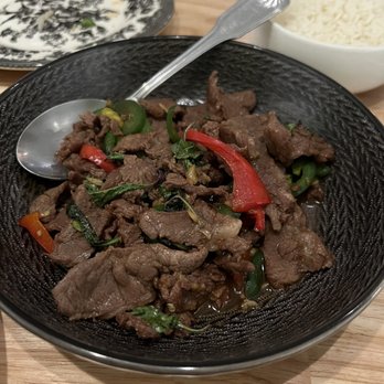 Bangkok Garden - Thai Basil with Beef (no onion and green bean) - Thai Near Me - Oakland, California Bangkok Garden - Thai Basil with Beef (no onion and green bean) - Thai Near Me - Oakland, California